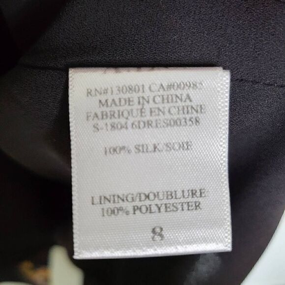 A.L.C. Lucia Silk Floral Black Off Shoulder Mini Dress Size 8 - Picture 12 of 12